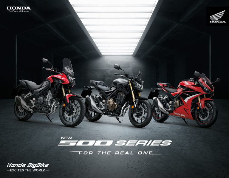 สนั่นวงการบิ๊กไบค์! ฮอนด้าเปิดตัว New 500 Series ยกระดับออปชันท็อปคลาส จัดเต็มโช้กอัพหน้าหัวกลับ-ดิสก์เบรกคู่ ยืนหนึ่งโดนใจนักบิดตัวจริง